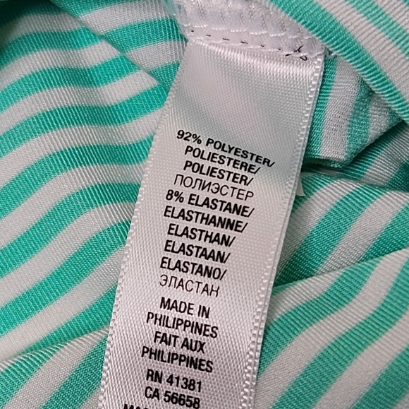 RLX Ralph Lauren Striped Polo Shirt Stretch Teal Green / White Striped Men's L - Picture 5 of 8